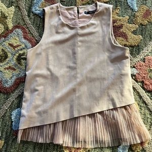 Zara blush suede-like with tulle top